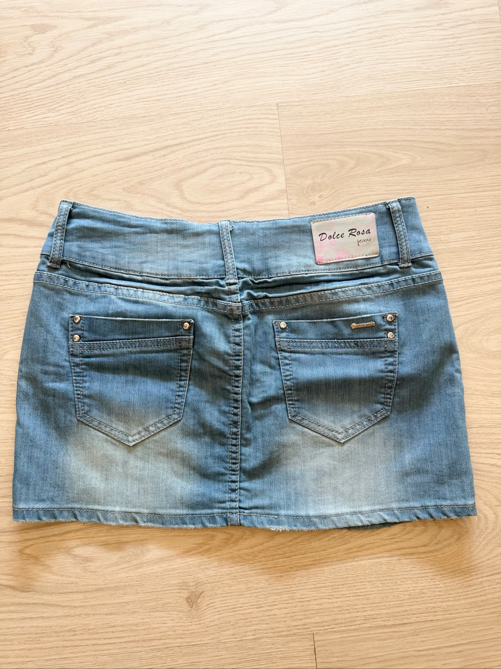 Mini saia jeans azul claro Dolce & Rosa tamanho 42 XL – photo 4